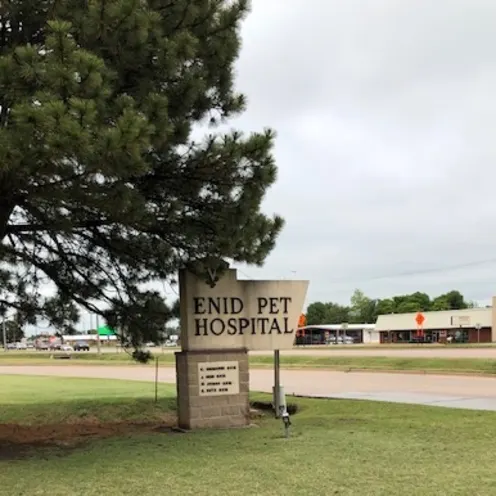 Sign of hospital outside by street